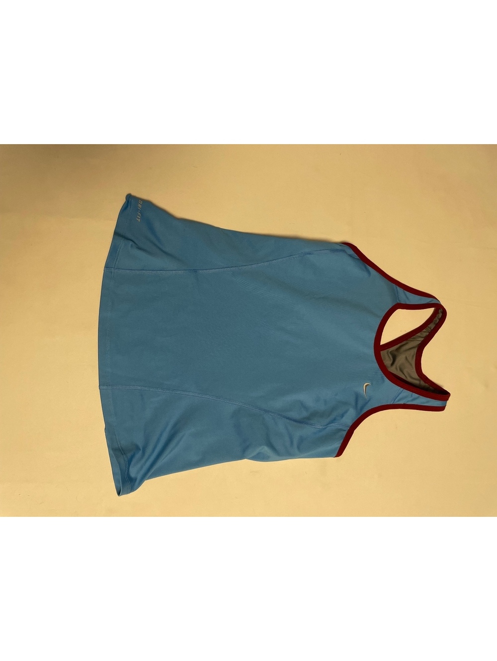 Nike Dri-FIT Women's Built in bra Athletic Tank Top Blue and Burgundy Medium
